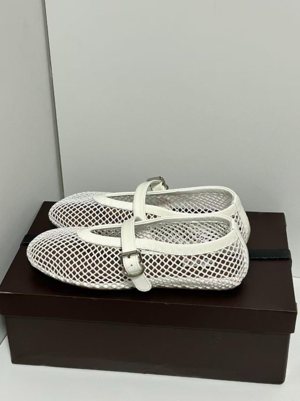 🍇🍇Alaïa White Mesh Mary Jane Flats🥥🥥 - Picture 2 of 7